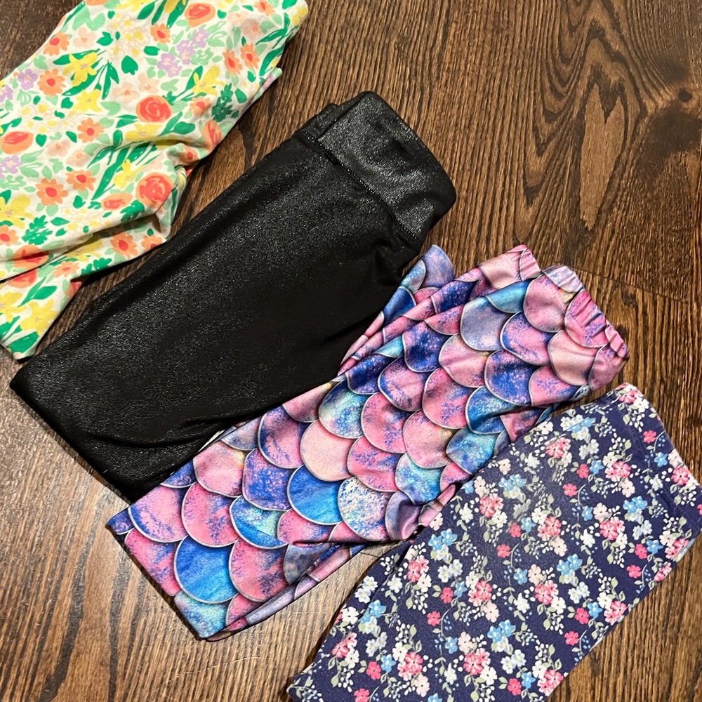 Girls Leggings Bundle - Size Small (6/7 & 7) - 4 Pairs